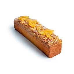 Finger Cake valencia et citron, crumble aux craquelins de nougatine